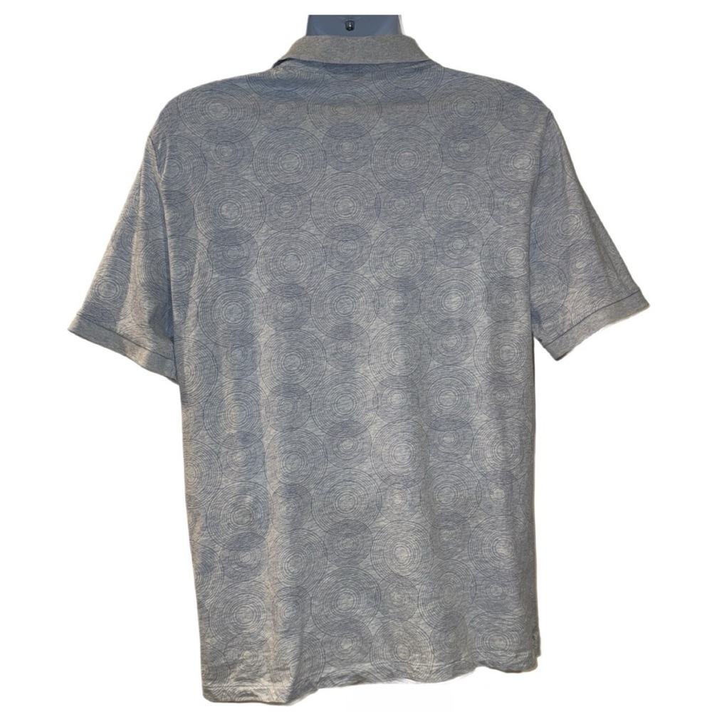 Robert Barakett Polo Shirt Men’s XL Gray Blue Circle Print 100% Cotton - Picture 4 of 12